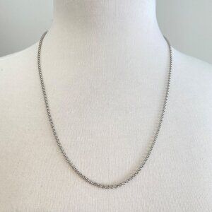 STEELX Silver Stainless Steel Curb Chain Necklace Unisex 22in Layering necklace